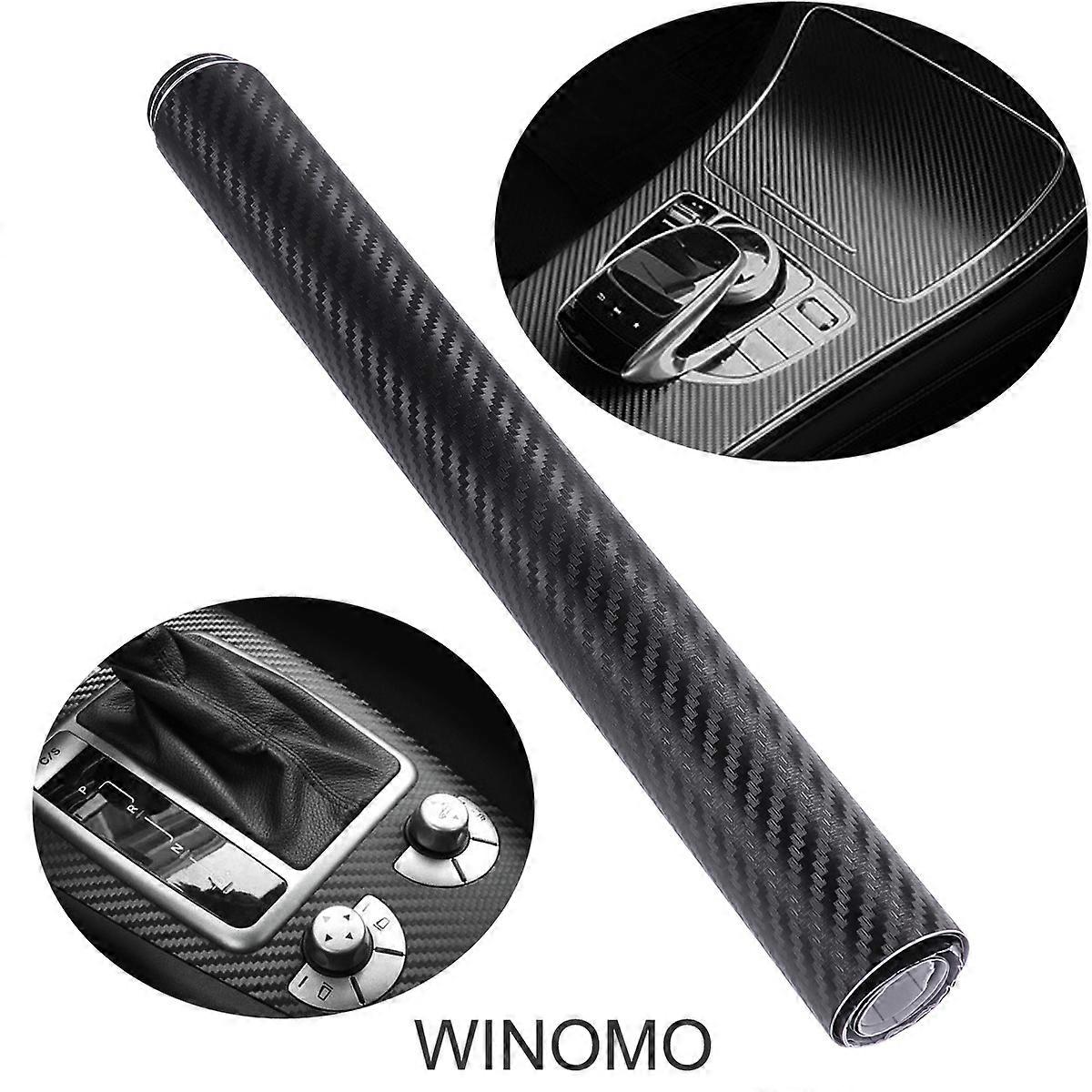 Carbon Fiber Tape for Cars Winomo 3D Carbon Fiber Wrap Roll Diy Sticker for Motocycle Mobile Phone Furniture Decorative 127x30cm 1Pack