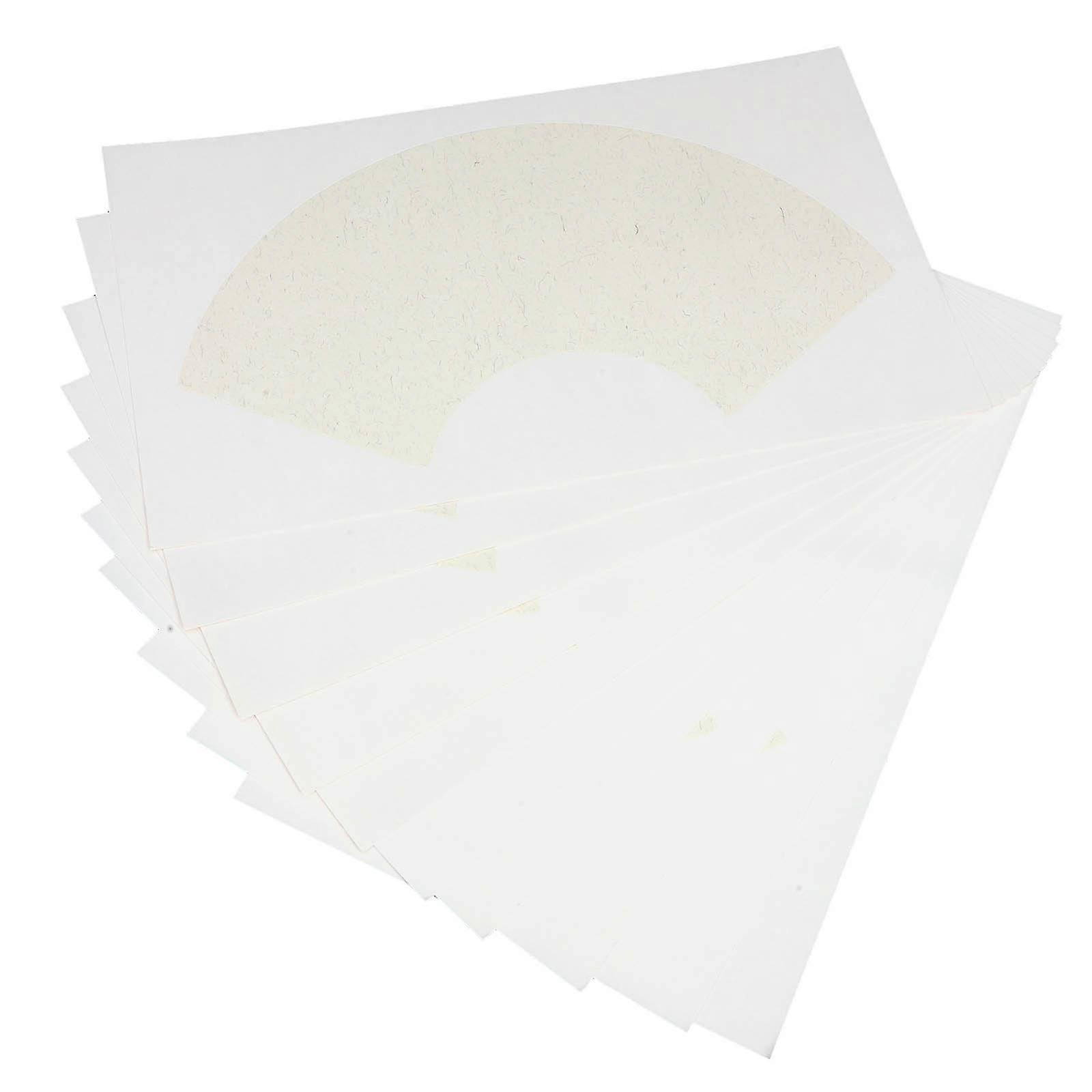 10PCS Fan Shaped Xuan Paper for Chinese Calligraphy, Watercolor Painting & Drawing Practice – Lightweight & Portable Rice Paper Sheets for Art