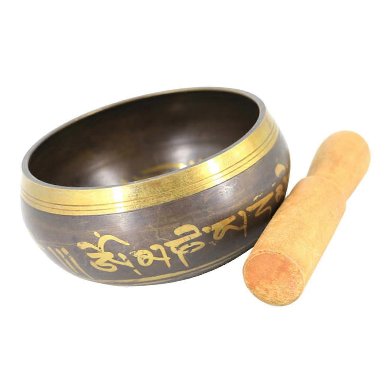 Tibetan Singing Bowl Set With Accessories, Handcrafted, Includes Wooden Mallet And Cross Stick, For Relaxation
