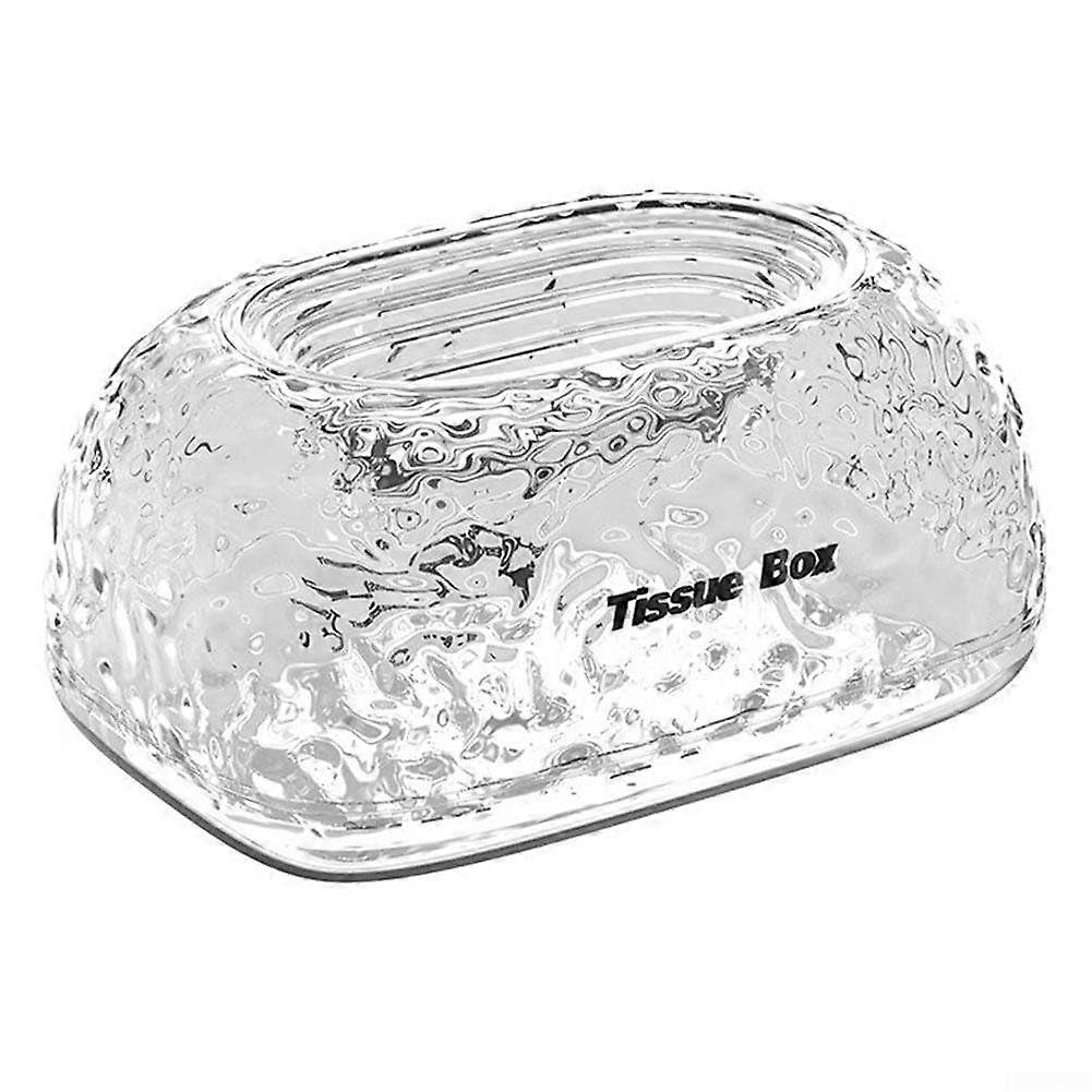 Elegant and practical glacierpattern tissue box for daily use, easy to refill with enhanced aesthetics (Transparent A).