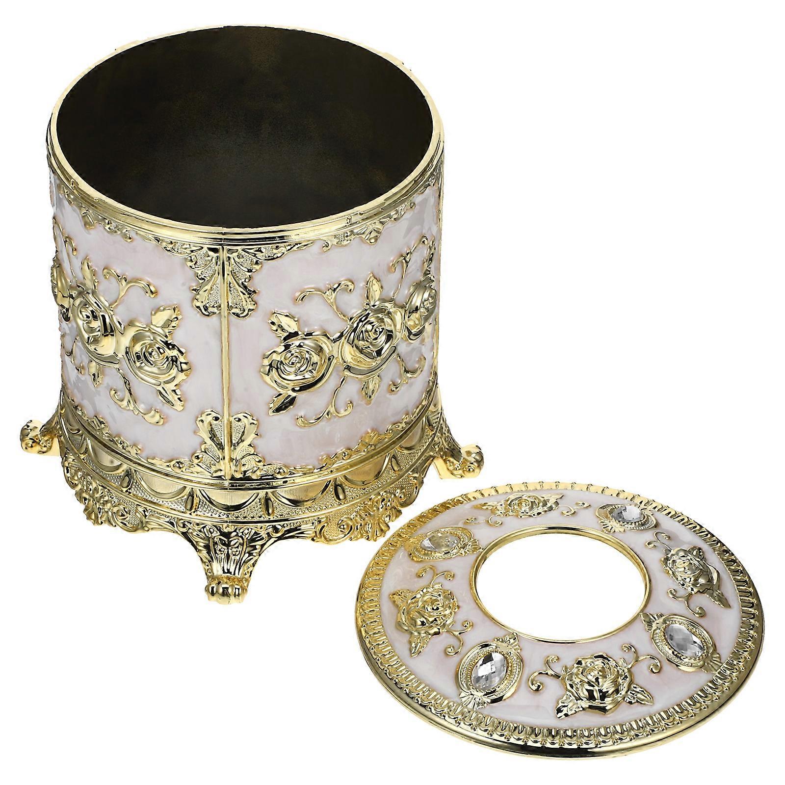 Round Tissue Box Cover Daily Use Plastic Tissue Storage 1Set