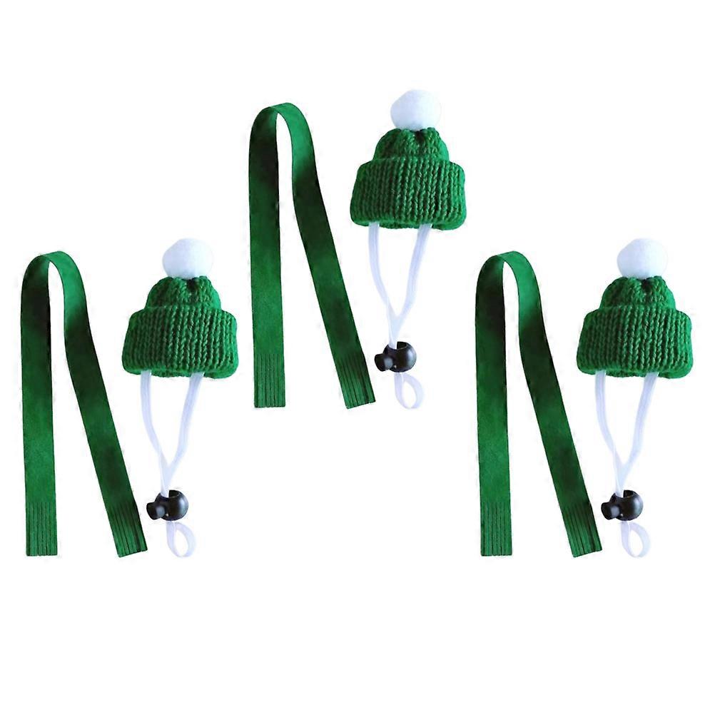 Mini Knitted Pet Hats Decorative Chinchilla Hat Knitted Style Small Pets Easter Parties 6Pcs Green