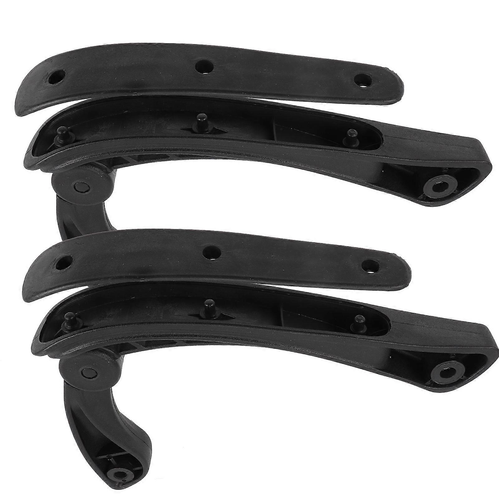 Office Chair Armrest Replacement Black Plastic Contoured Handle Universal Compatibility 2Pcs