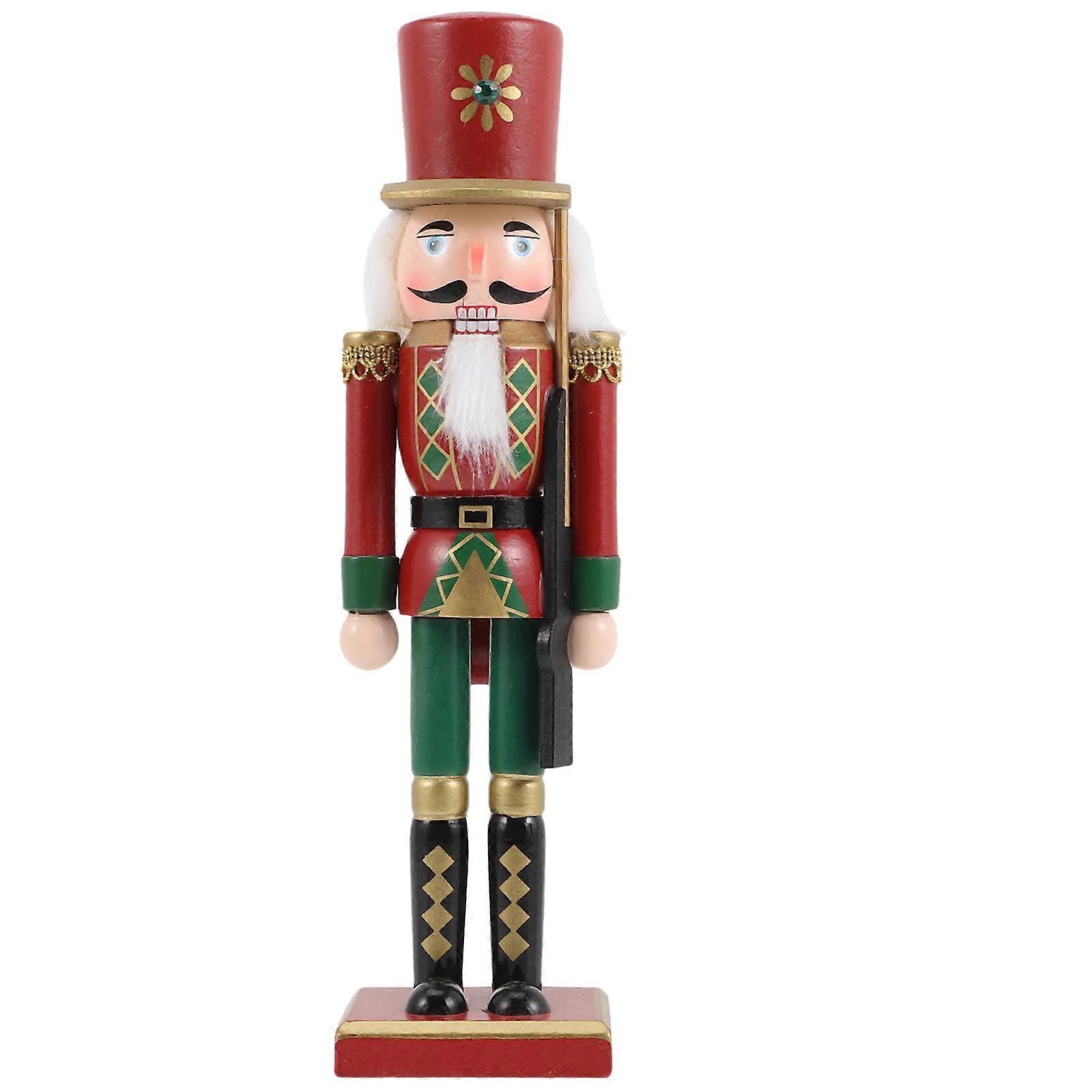 Miniature Nutcracker Figurines Wooden Home Decorating Holiday Display Christmas Ornament 29x7.5cm 1Pack