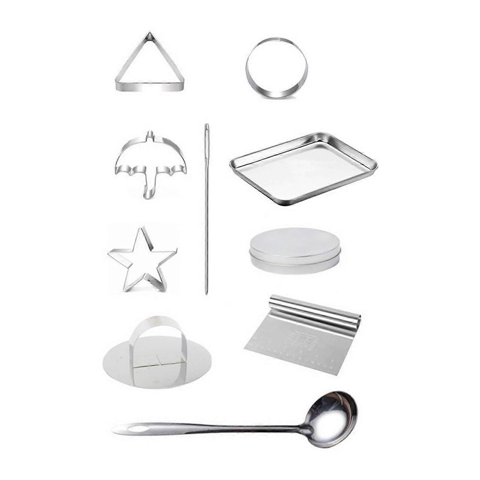Squid Movie Cookie Stamp Mold Set, Stainless Steel Cookie Decoration Set for Baking and Cooking, Home and Kitchen (Silver, One Size) Silver Unit size