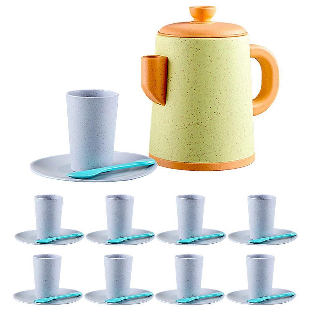 Play Tea Set Toy for Toddlers Assorted Color Plastic Educational 16Piece Set
