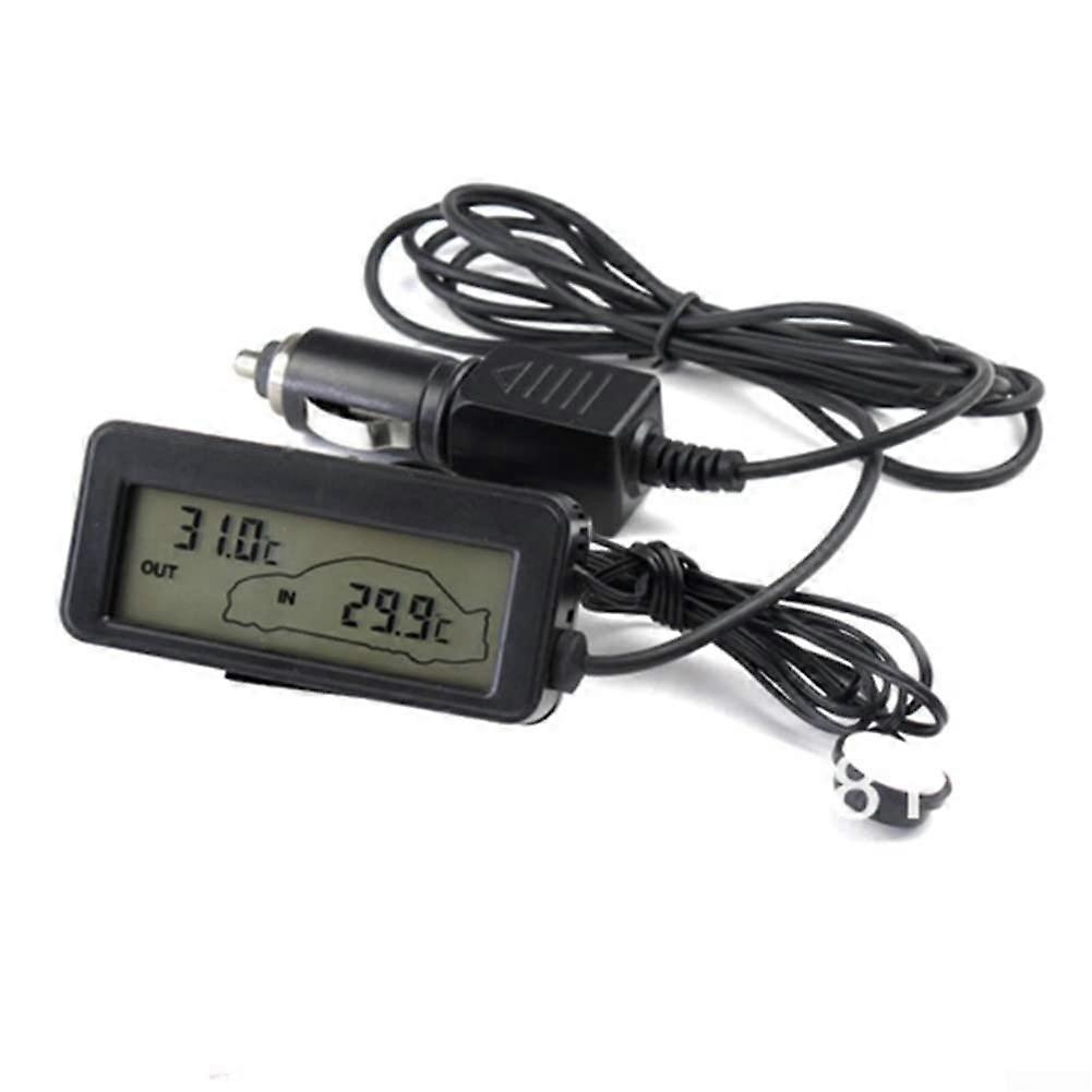 Thermometer Car Thermometer 12V Digital LCD with Backlight for Indoor and Outdoor Temperature Monitoring