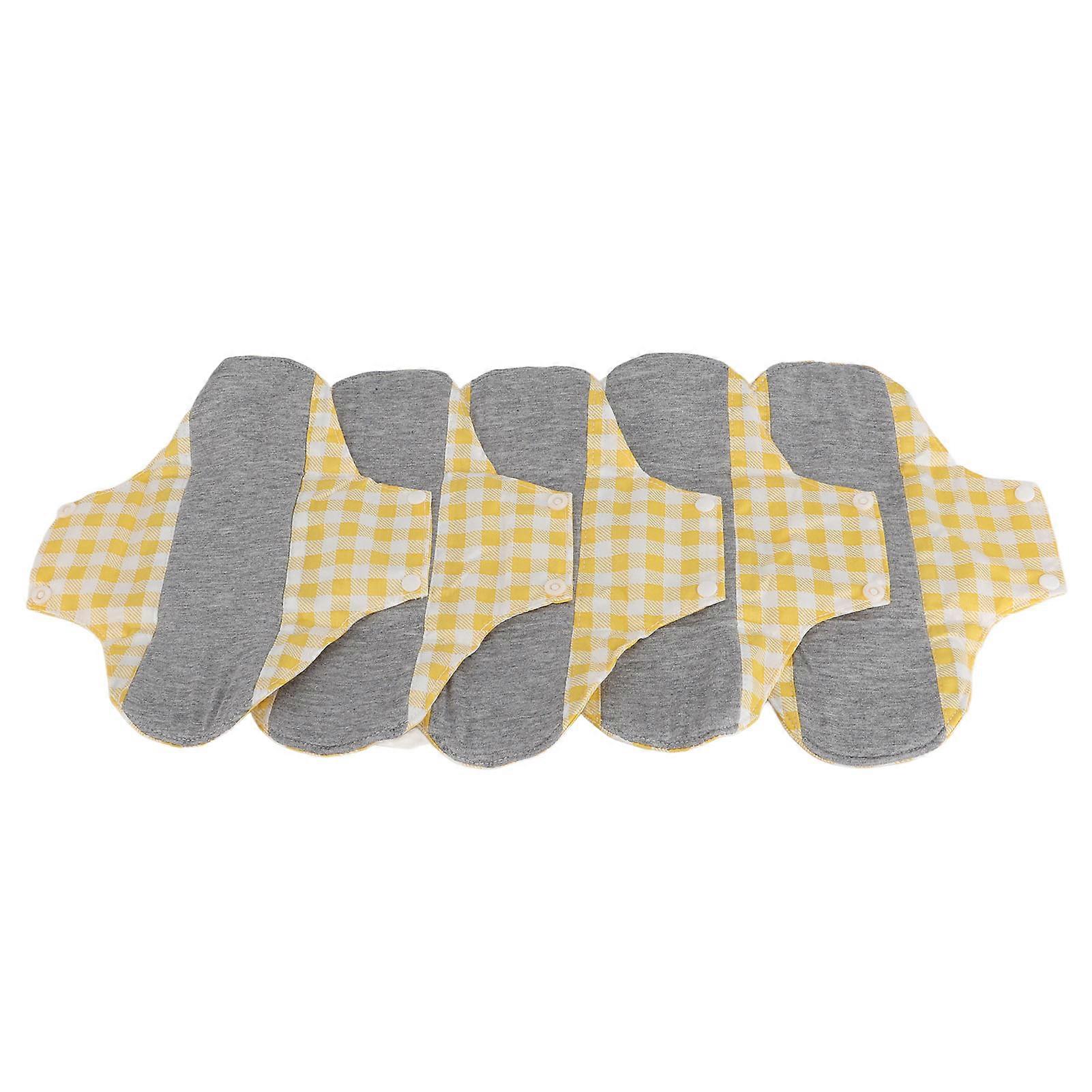 5pcs Reusable Cotton Pad for Female Leak Proof Washable High Absorption Cloth Menstrual Pads 7.1 X 7.1in