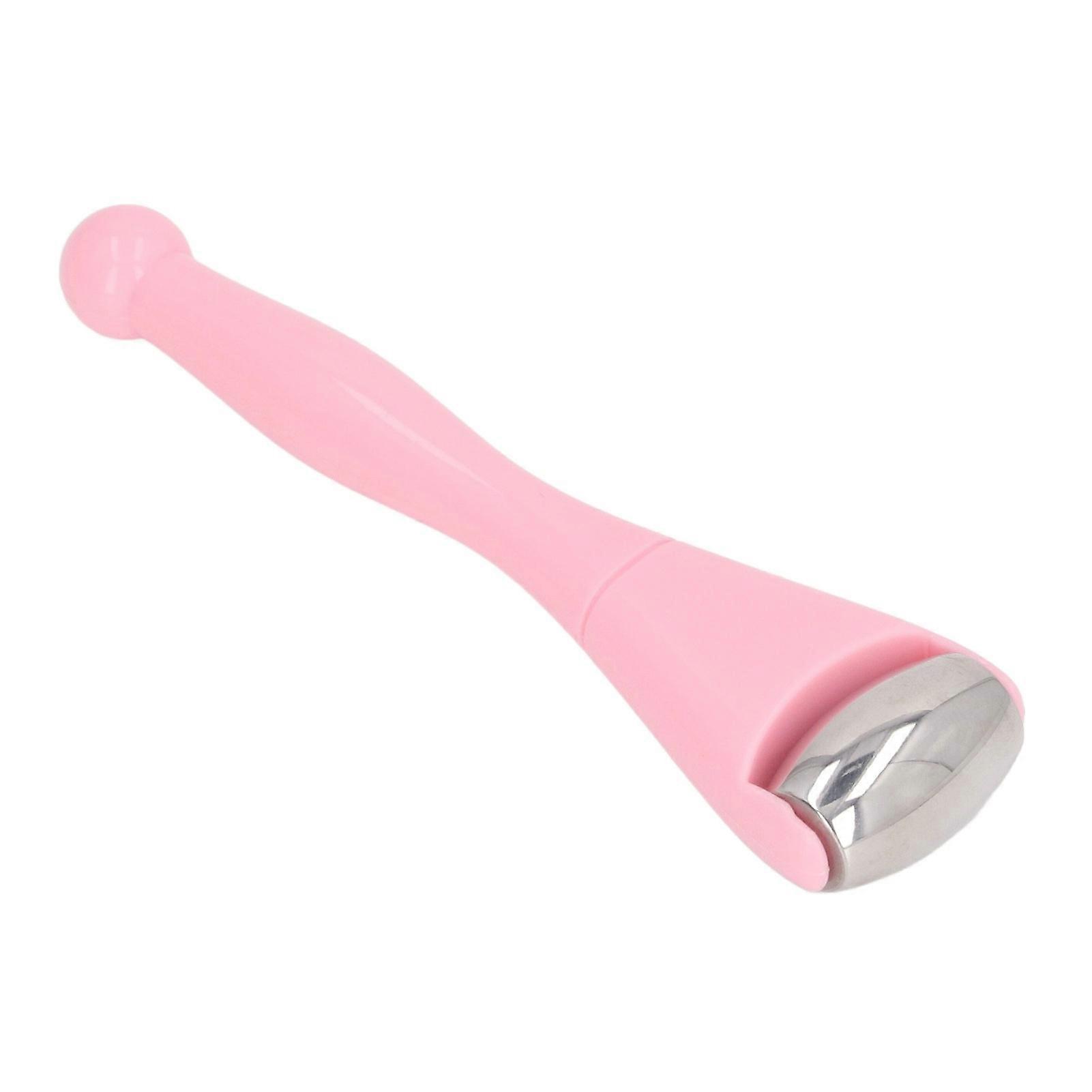 Eye Cream Ice Roller Soothe Stainless Steel Multi Functional Dual Head Bowling Ball Shape Massaging Facial Ice Roller for Skin Irritation Pink