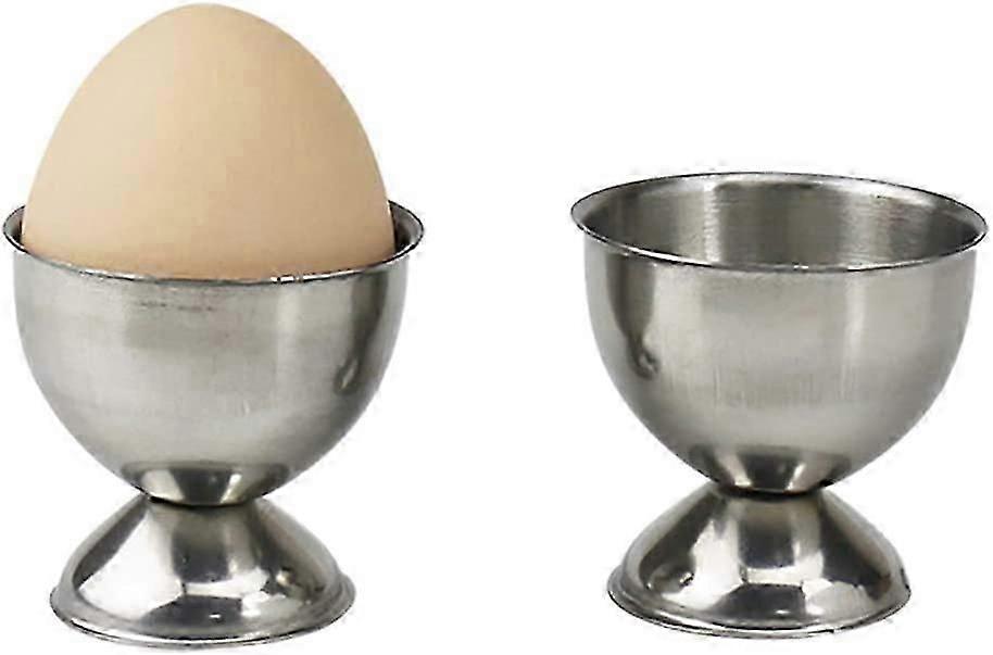 Stainless Steel Egg Cups Set - Elegant Holders for Hard-Boiled Breakfast Eggs