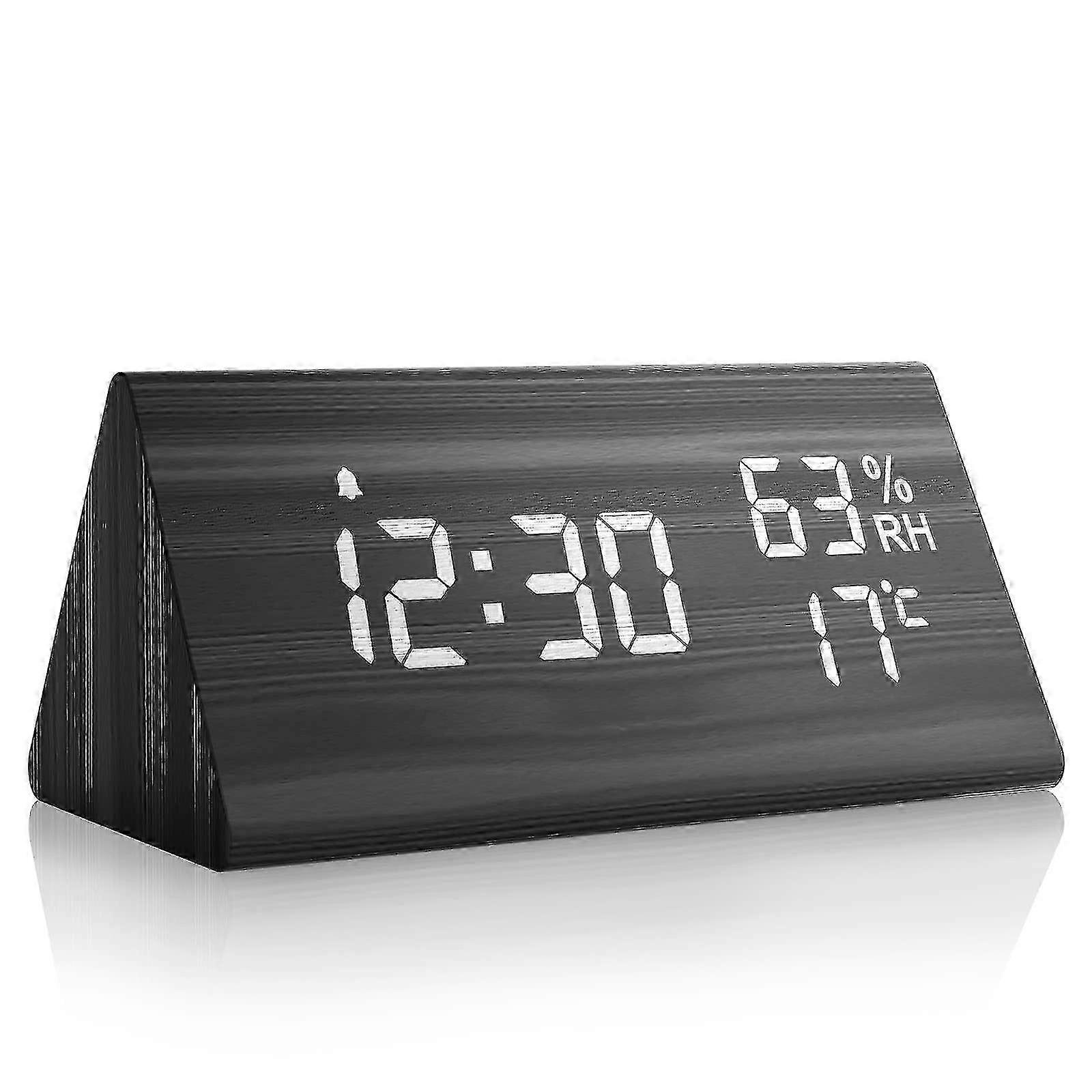 Alarm Clock Digital Led Alarm Clock Triangular Desk Clock Student Bedside Clock-black