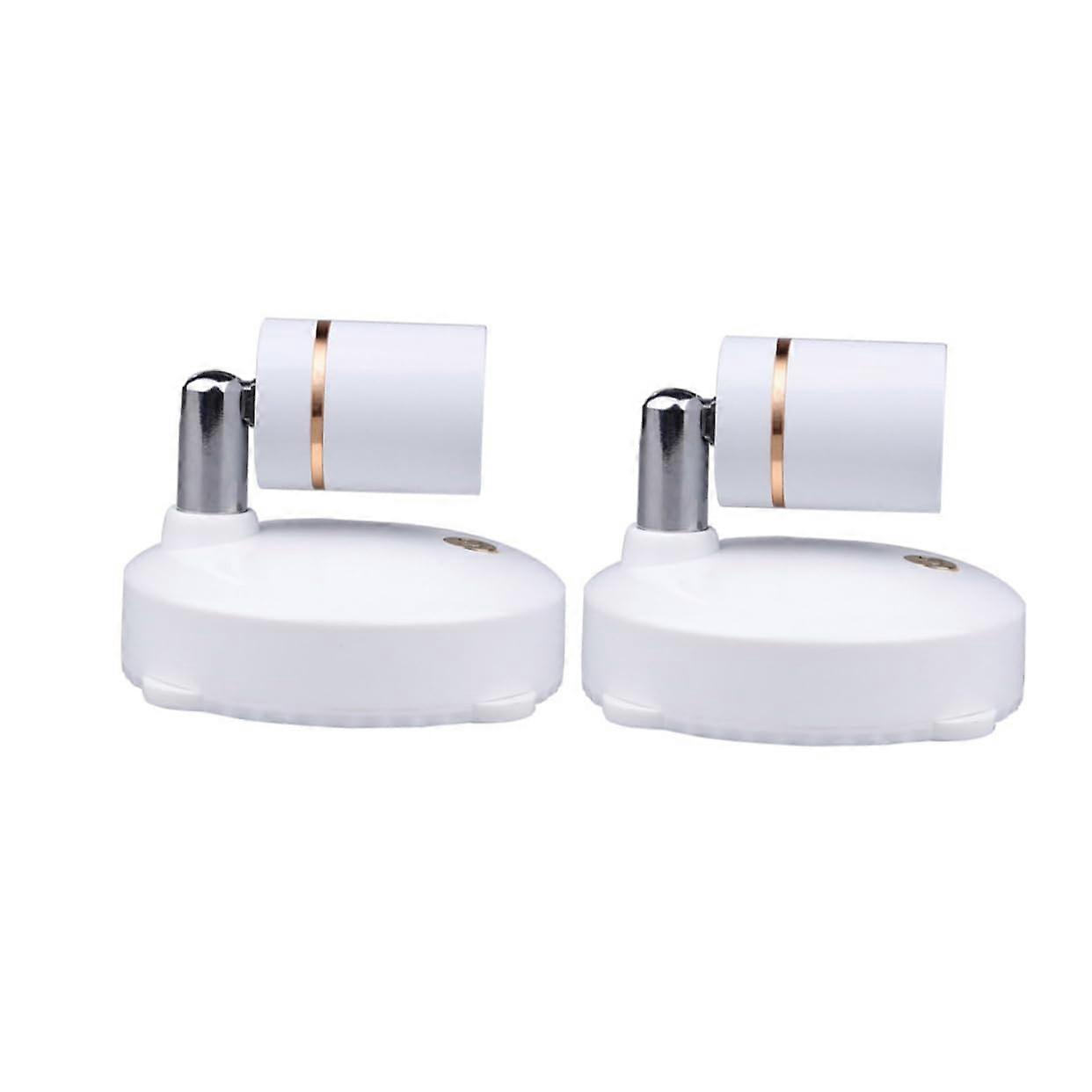 Headlights Spot Lamp Pack of 2 Remote Controlled LED Uplights Multipurpose Safety Lighting ABS White Decor