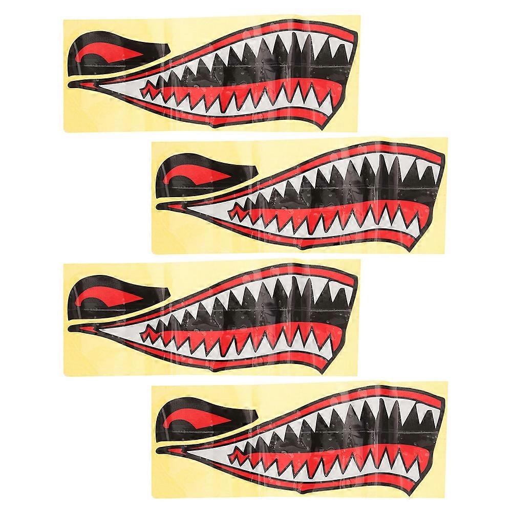 4pcs Shark Mouth Boat Decals, Waterproof Vehicle Stickers for Cars, Yachts, Kayaks – Easy Application & Removal for Outdoor Use