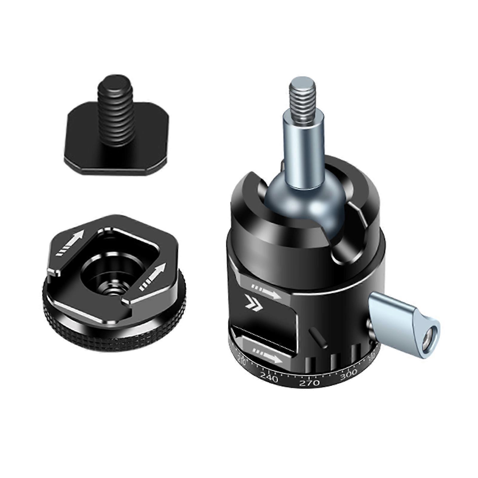 Tripod Mount Head with 360 Degree Movement 1/4inch Screw for Photographers and Content Creators Multicolor