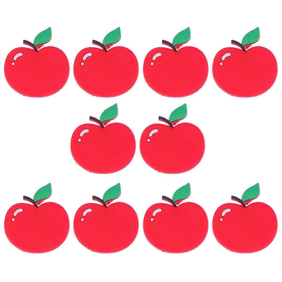 Creative Fridge Magnets Fridge Accessory Apple Shape PVC Decoration 10Pcs