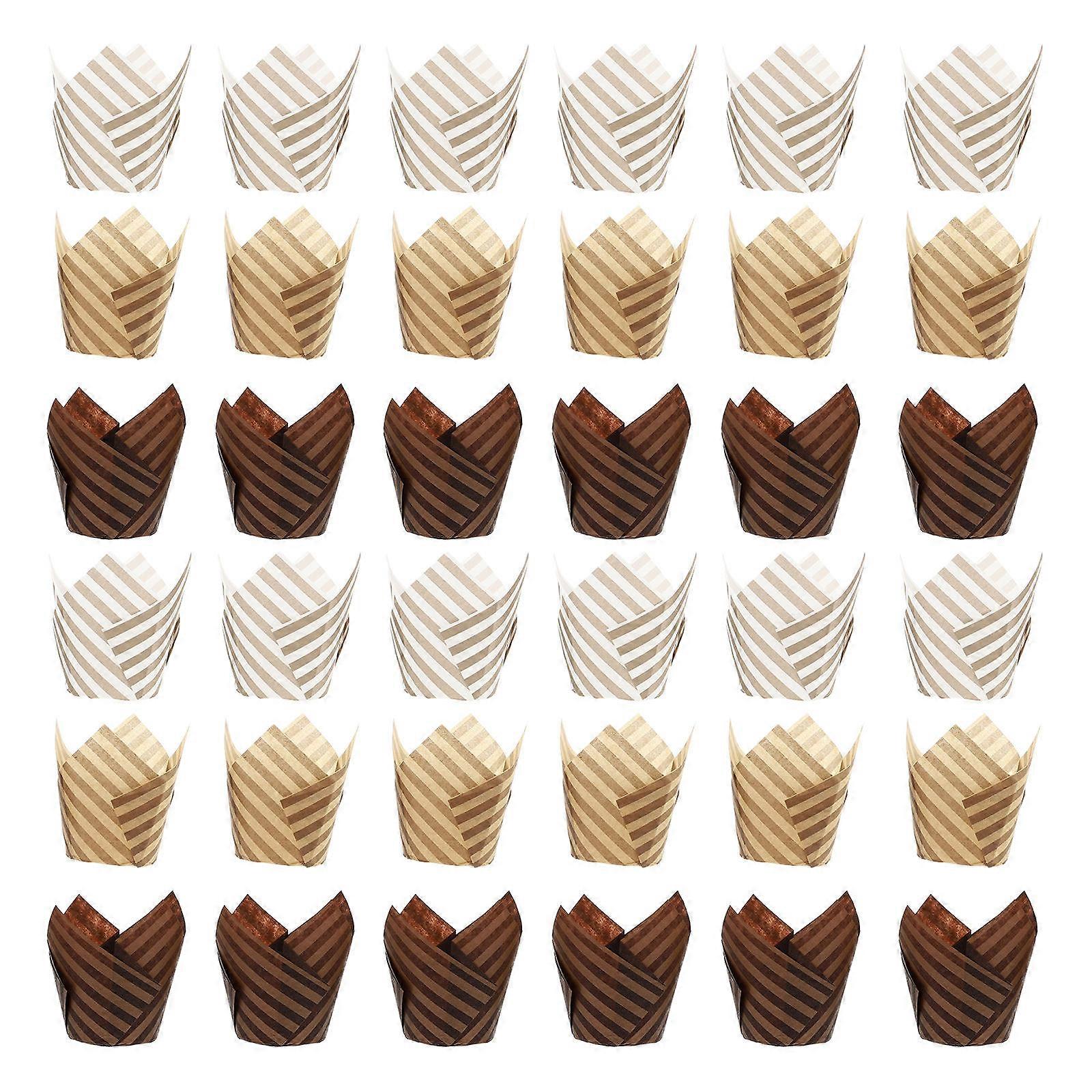 Disposable Paper Cake Cups Tulip Shape 300Pcs