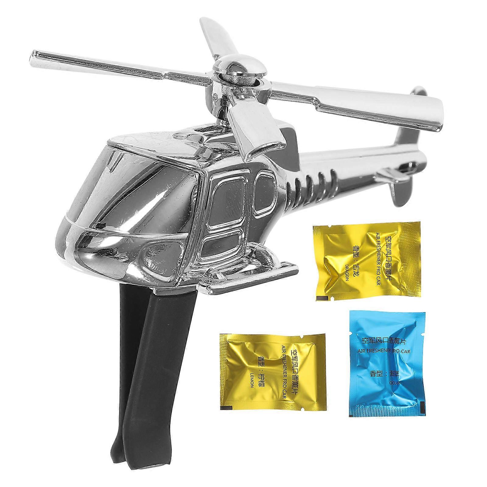 Car Aromatherapy Diffuser Helicopter Air Freshener for Car 1Set Silver Alloy