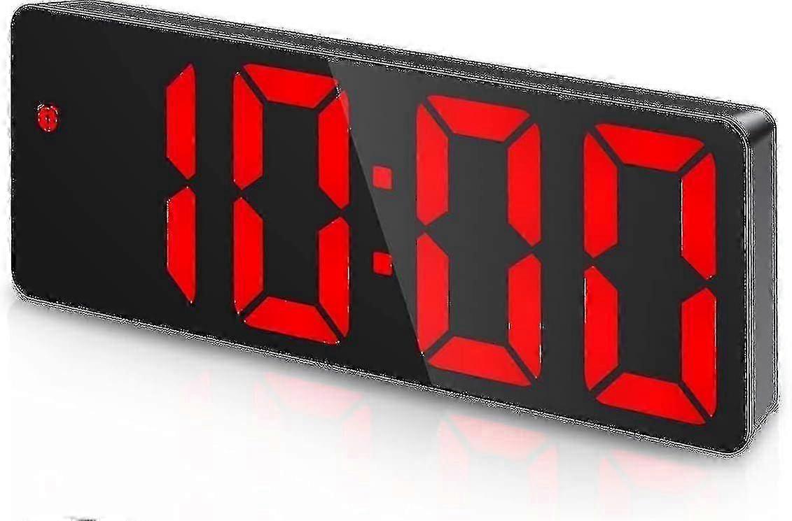 Digital Alarm Clock, Alarm Temperature And Date Display With Led Display, Voice Control, Usb/battery Powered - Red Digital