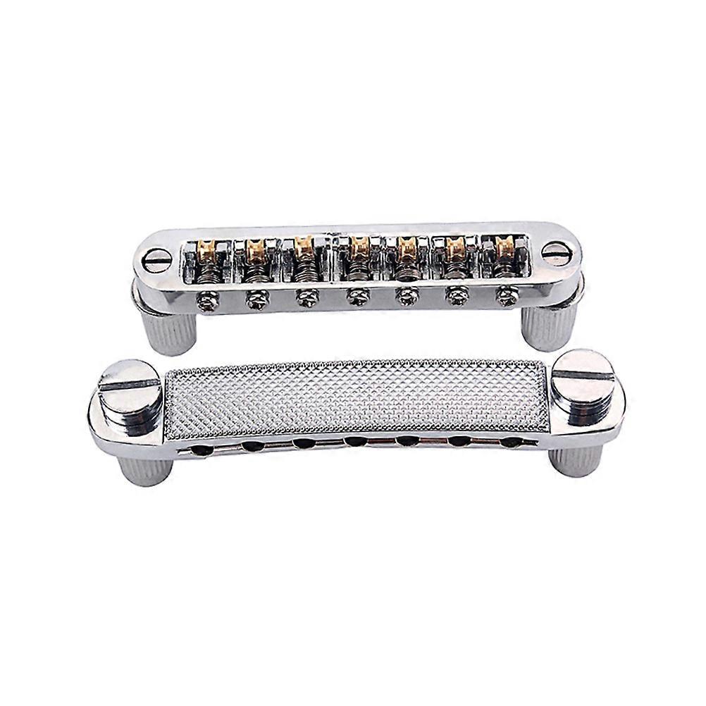 1 Set 7 String Guitar Bridge Locking TOM Bridge and Tailpiece for Electric Guitar GA123 Silver
