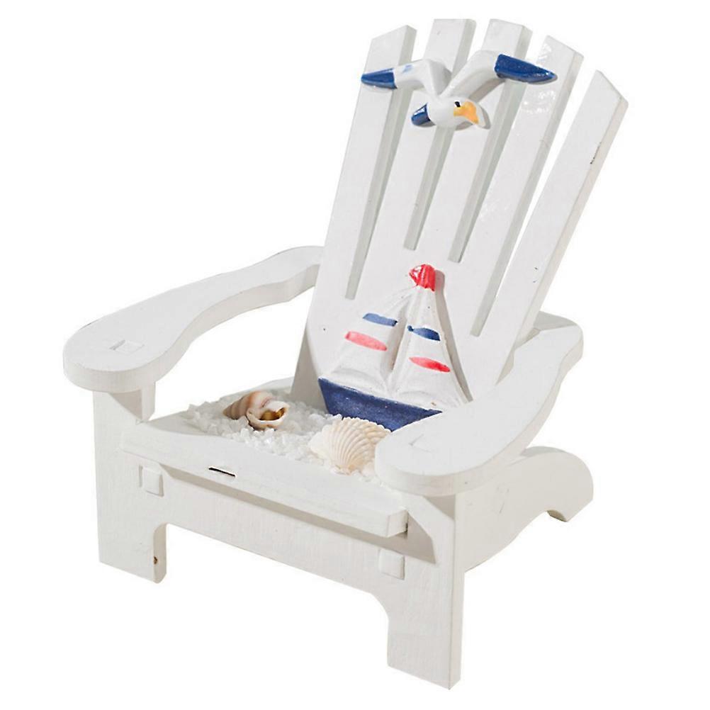 Mediterranean Style Handcrafted Wood Beach Chair Props for Home Decor Assorted Color