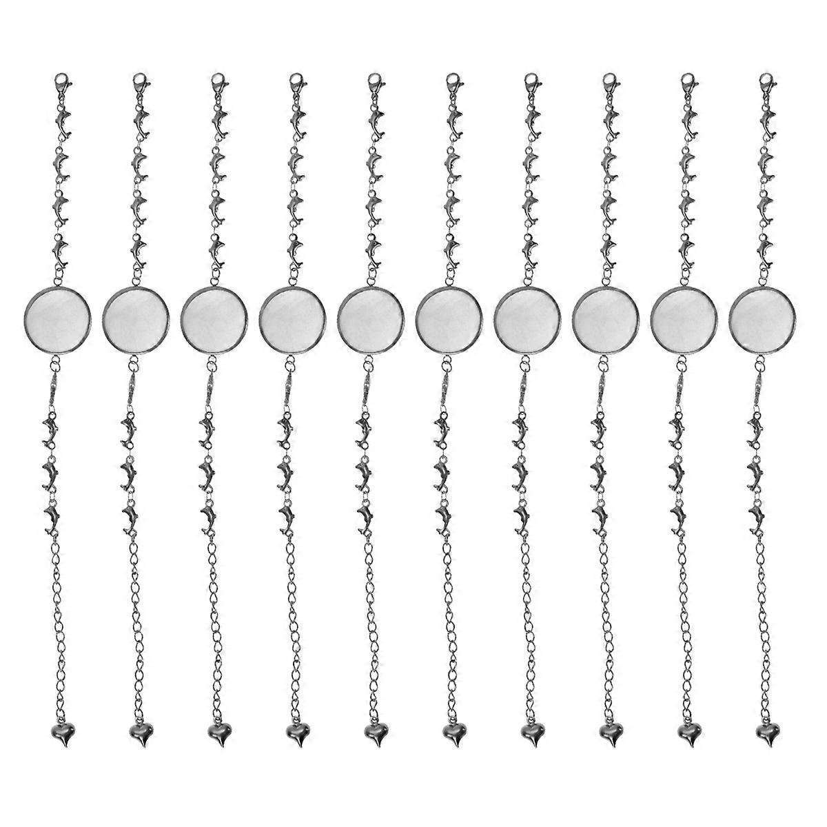 10pcs Style Stainless Steel Bracelet Base Plates for DIY Jewelry Supplies 20MM