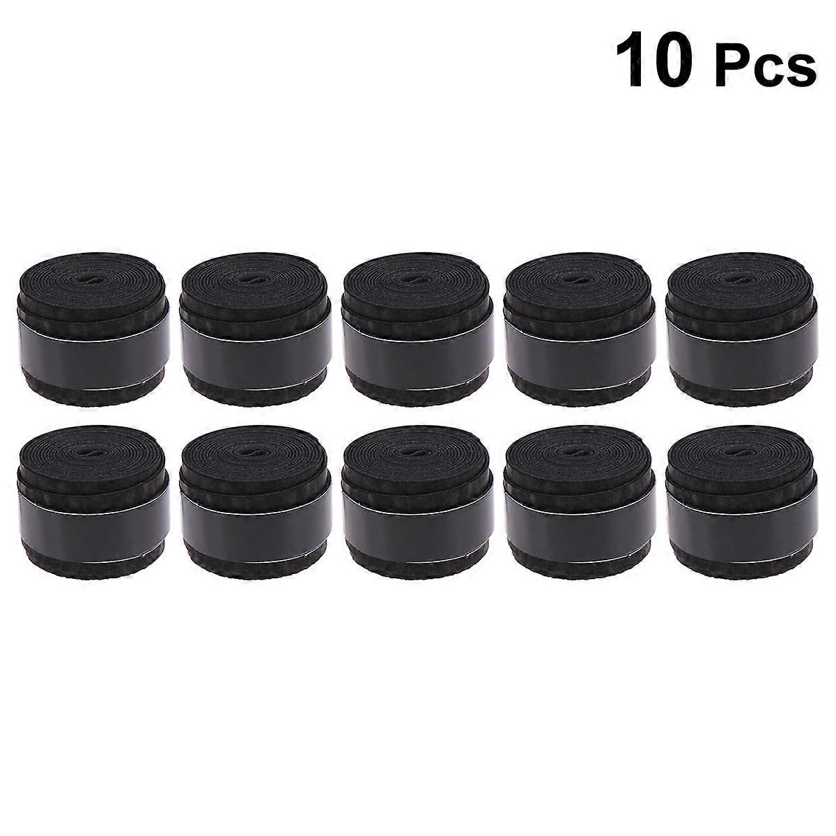 Black Badminton Overgrip Pack of 10 Super Absorbent, Moisture Wicking Grip for Tennis & Squash Rackets, Ideal for Humid Conditions and Active