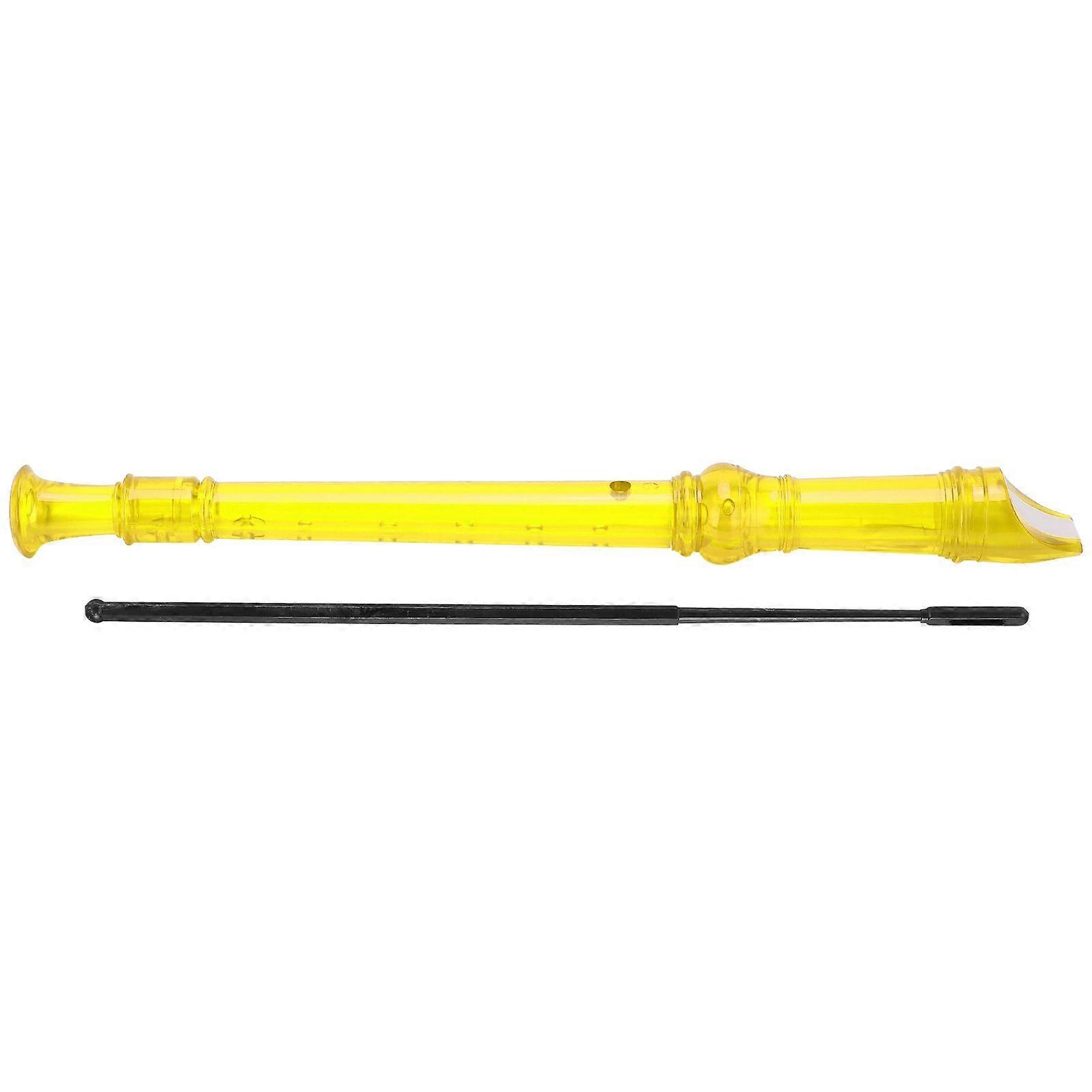 8Hole Clarinet ABS Transparent with Cleaning Rod Portable Treble Wind InstrumentYellow