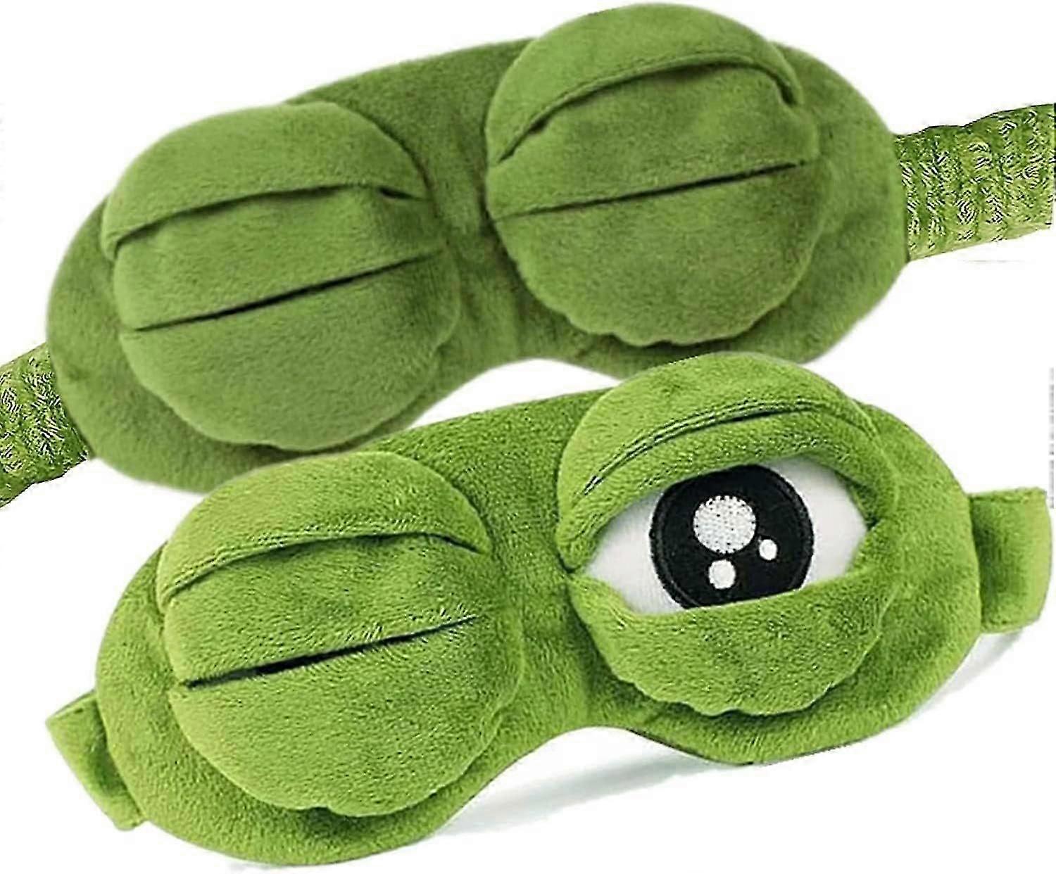 Sleep mask 3D frog eye mask plush eye protection 21*7 cm soft comfort night sleep