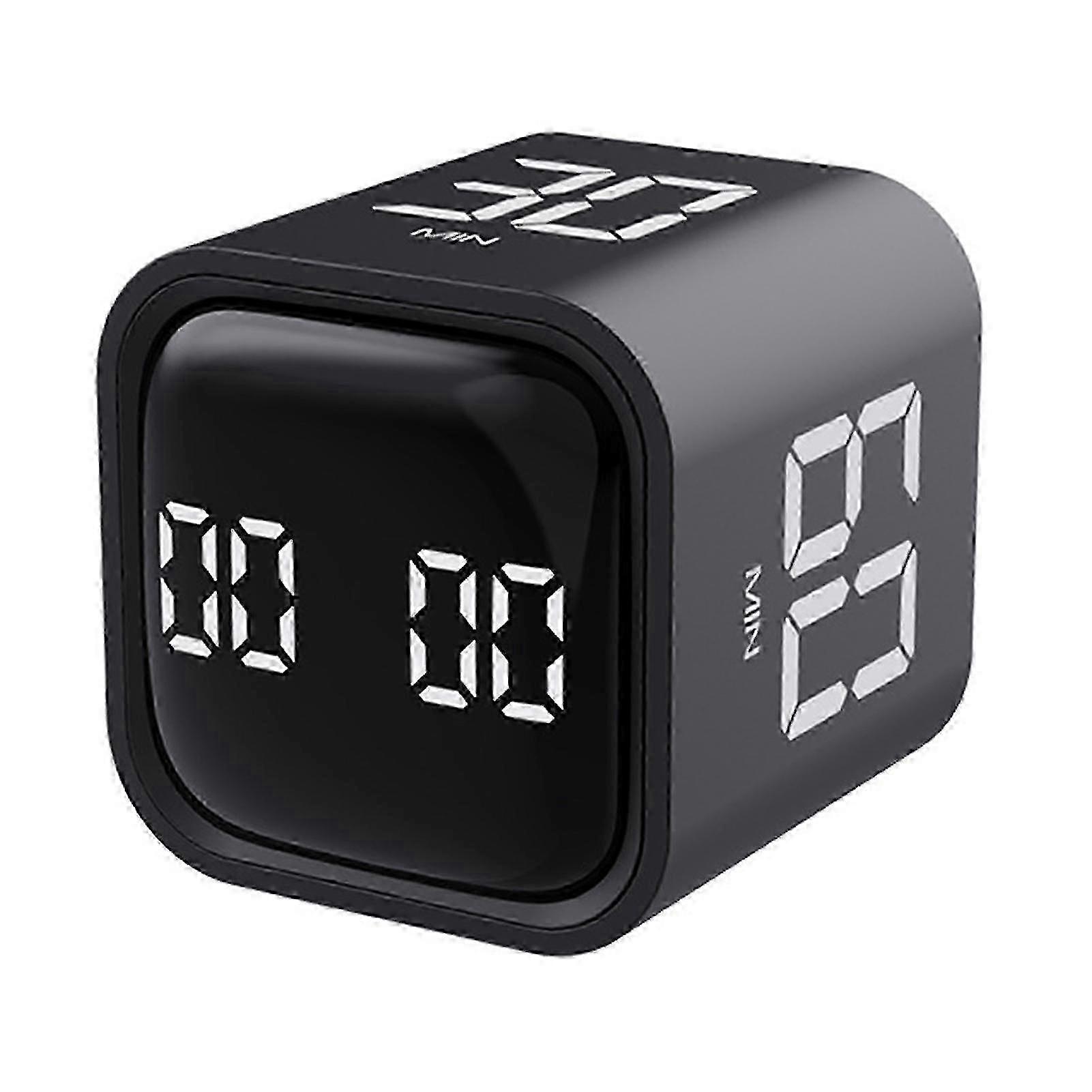 Productivity Cube Timer Gravity Sensor Flipping Led Display 4 Preset Time Dual Modes Time Management Countdown Cooking Student Study Mini Digital Time