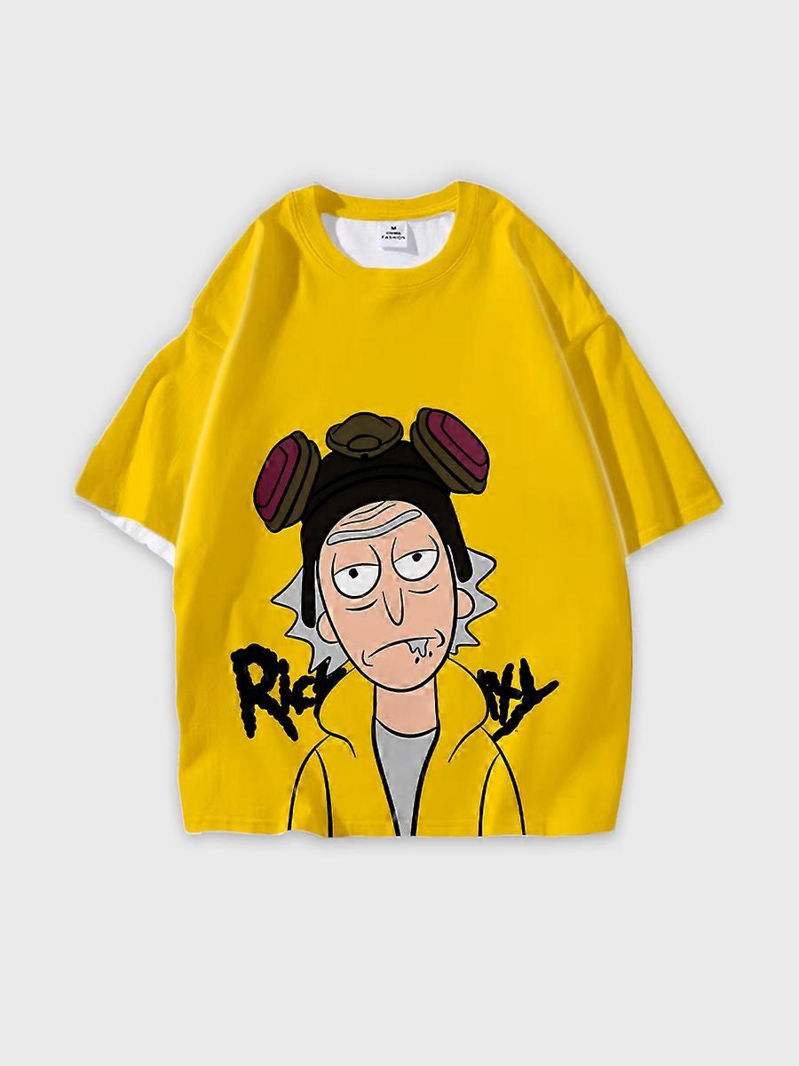 T-shirt round neck Animation Character Pattern loose short sleeve E3128