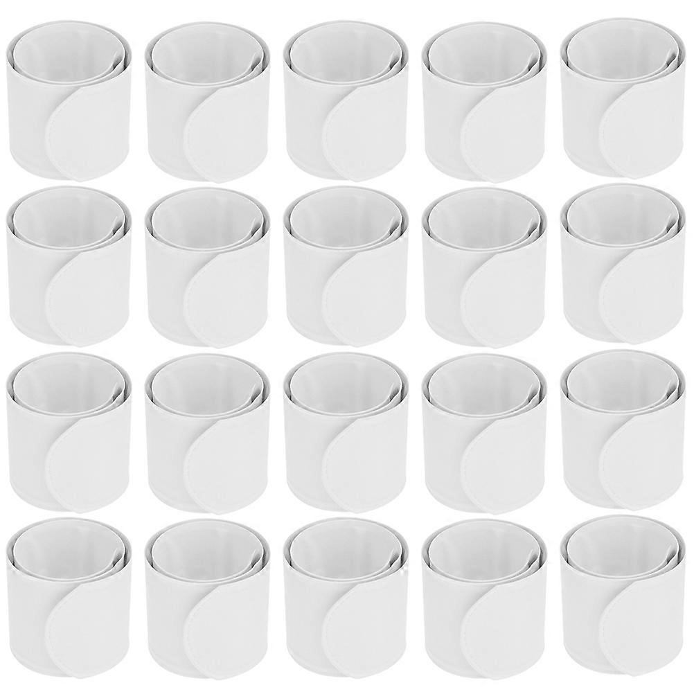 White Slap Bracelets for Kids Playing DIY Slap Bands Party Favors Made of PVC Safe and 30 Pieces