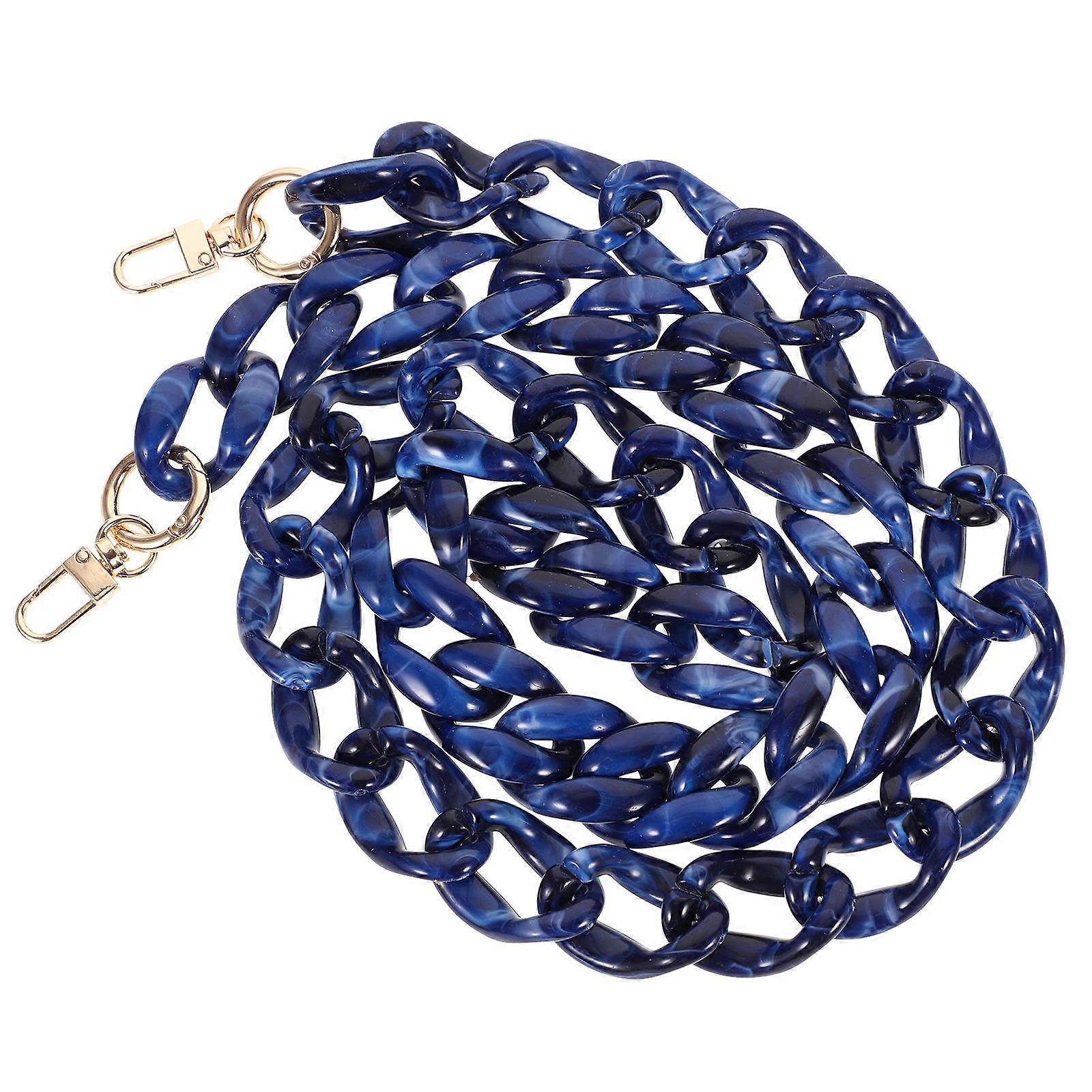 Blue Acrylic Handbag Chain with Double End Clasps for DIY Bag Straps and Decor 12.5 inches