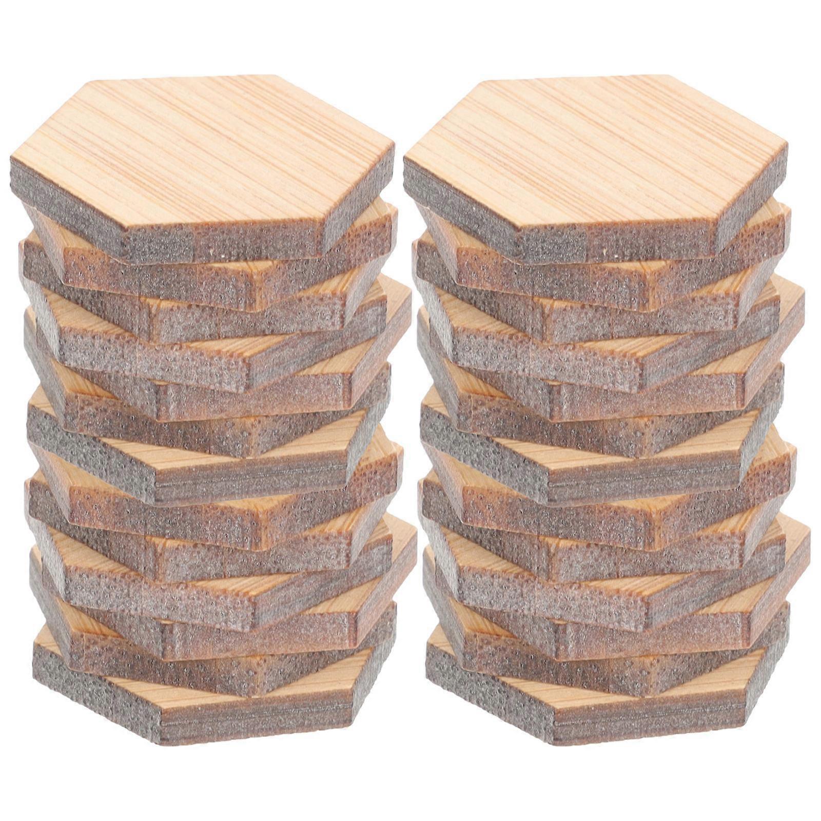24 Pcs Miniature Doll House Hexagon Decorative Tiles for DIY Projects