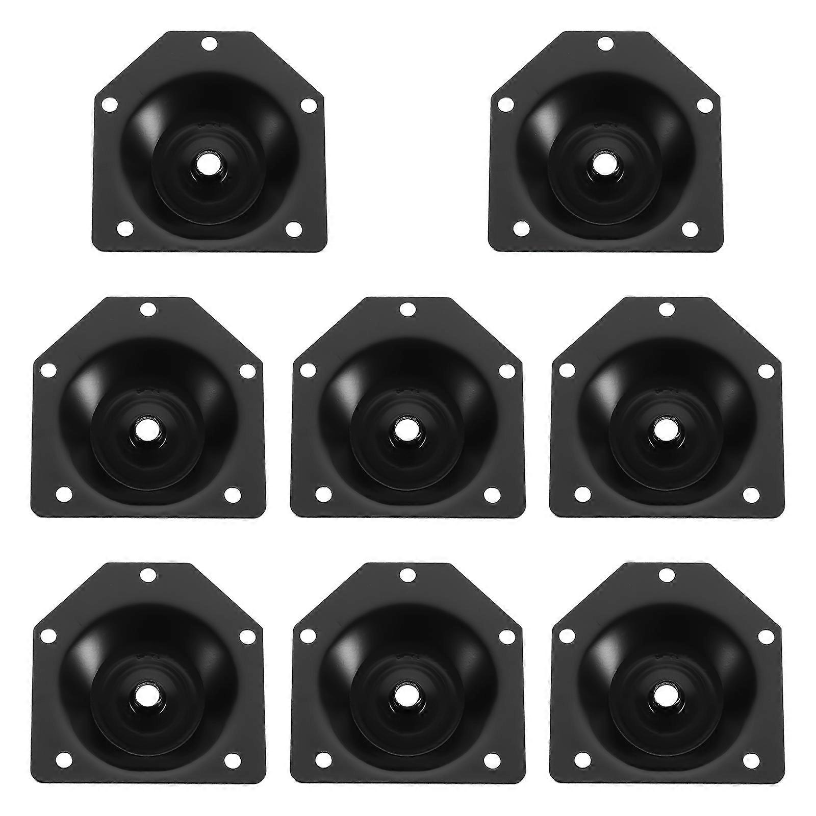 Furniture Leg Mounting Plates 8Pcs Black Hexagonal Stabilizing Device For Coffee Table Legs Mid-Century Style