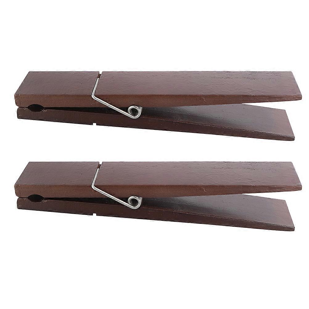 Wooden Jumbo Clothespin Towel Holder for Bathroom Wall Storage Walnut Coffee Color 12 Inch
