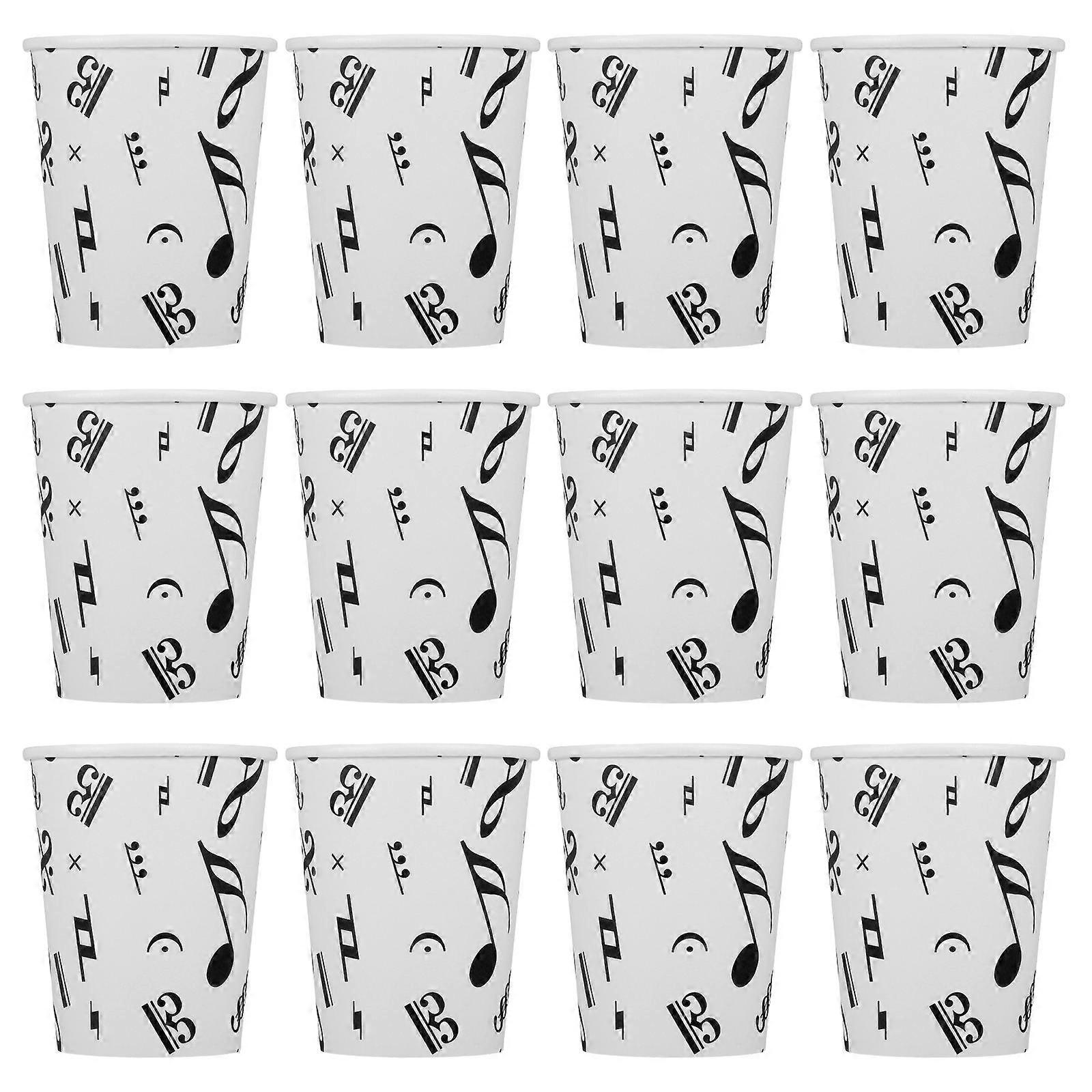 パーティーポータブル紙コップ音符パターン音楽祭、結婚式、コンサート50個での一般公衆の使用