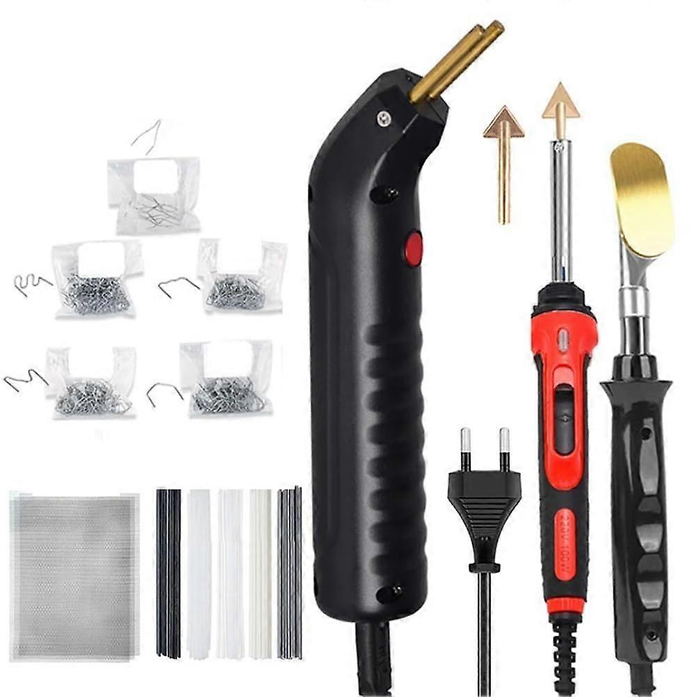 100W plastic welding machine set for repairing cracks in car bumpers with hot stapler, EU plug