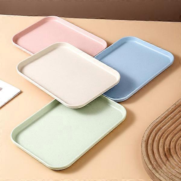4 Farben Kunststoff Serviertablett Cafe Rechteckiges Tablett