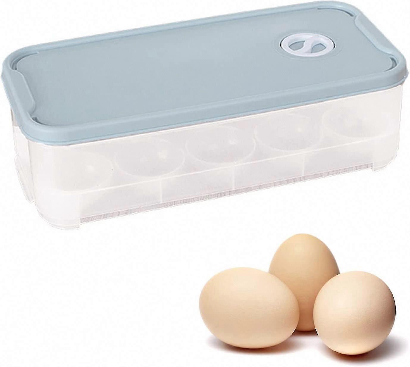 10-Grid Plastic Egg Storage Box with Lid, Fridge Organizer for Kitchen Refrigerator
