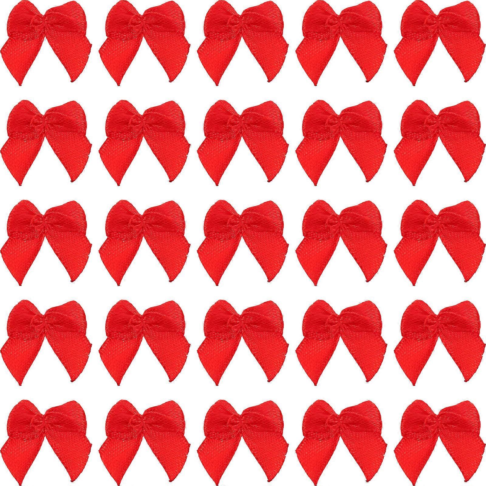 Mini Red Bows Ribbon Bows Hair Accessory for Girls Daily Use 2.20X2.00X0.30CM 60Pcs