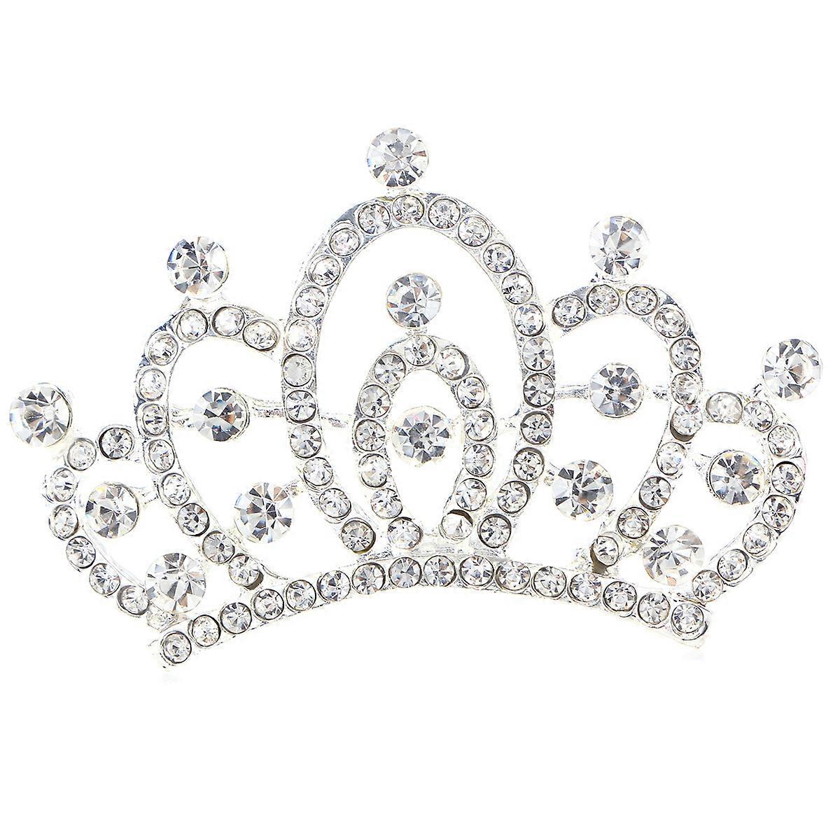 Sparkling Rhinestone Tiara Crown for Children Lightweight and Durable Silver Color Fits Various Occasions