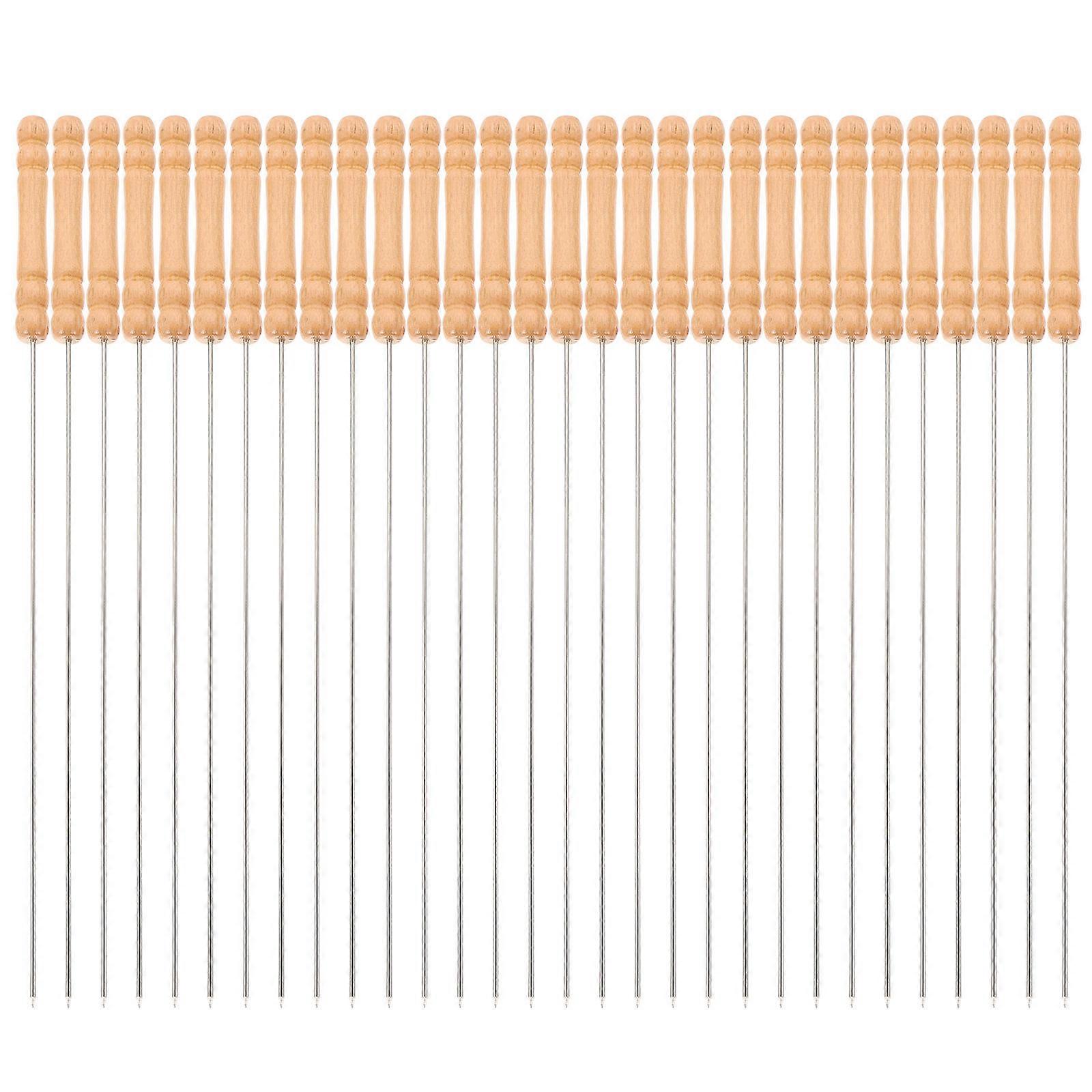 30pcs Stainless Steel BBQ Skewers for Reusable Party Essentials with Durable Design 12 Inch