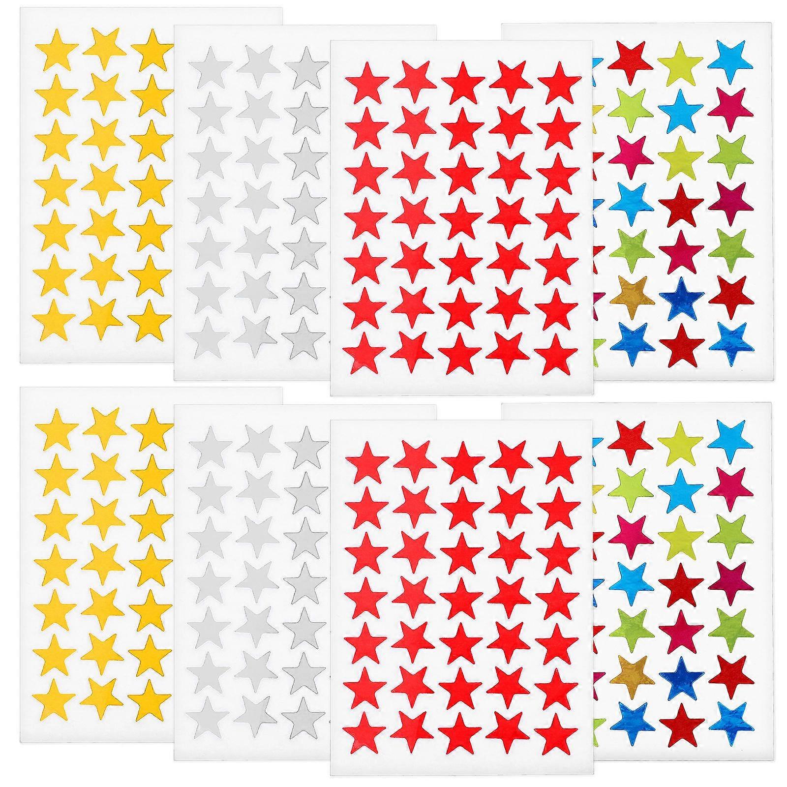 Assorted Color Star Stickers for Kids Reward Adorable Self-adhesive Foil Sheets 40 Sheets