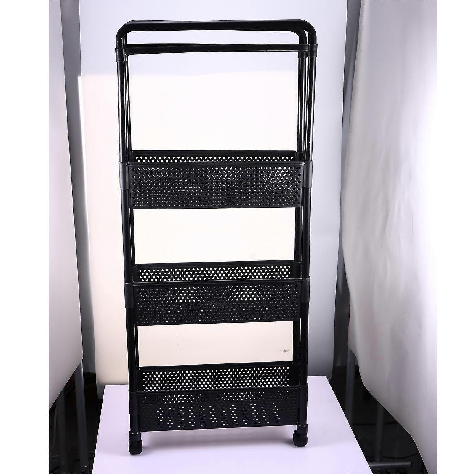 Multi-functional Kitchen Gap Storage Shelf (Black, 4-Tier)