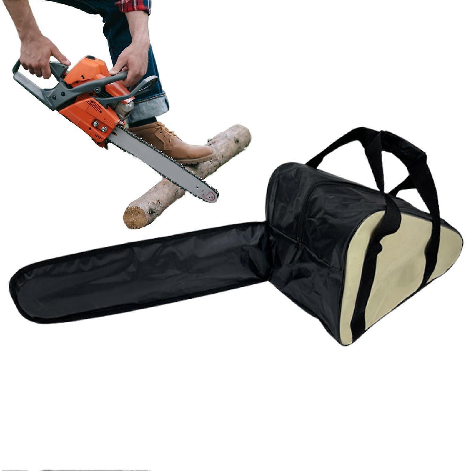 Portable Chainsaw Protective Case with Handle Storage for Power Tools, Black
