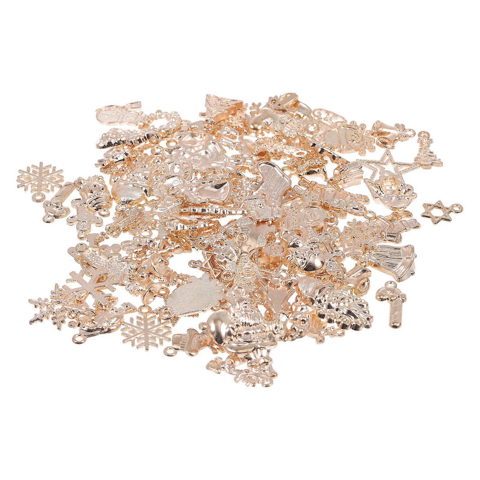 100 قطعة سحر مجوهرات DIY اكسسوارات يمكن التخلص منها تحت عنوان عيد الميلاد مثالية لتقديم الهدايا الفريدة والصياغة الإبداعية