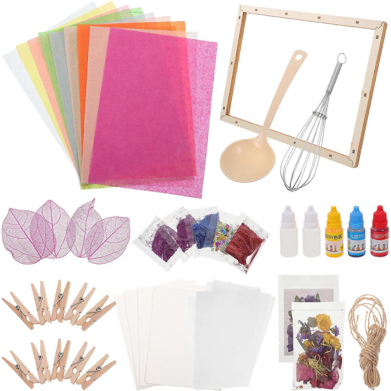 DIY Paper Making Frame 1 Set Educational Craft Materials Assorted Color Reproduce Ancient Paper Making Method Promote Learning