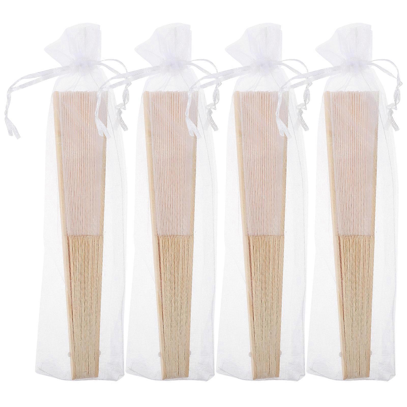 Wedding Folding Fan For Dance Performance Summer Use 21.50X2.20X0.80CM Practical Gift 4Pcs
