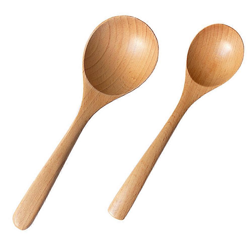 Chocolate Wooden Spoon for Kitchen Use Smooth Ergonomic Design 2Pcs