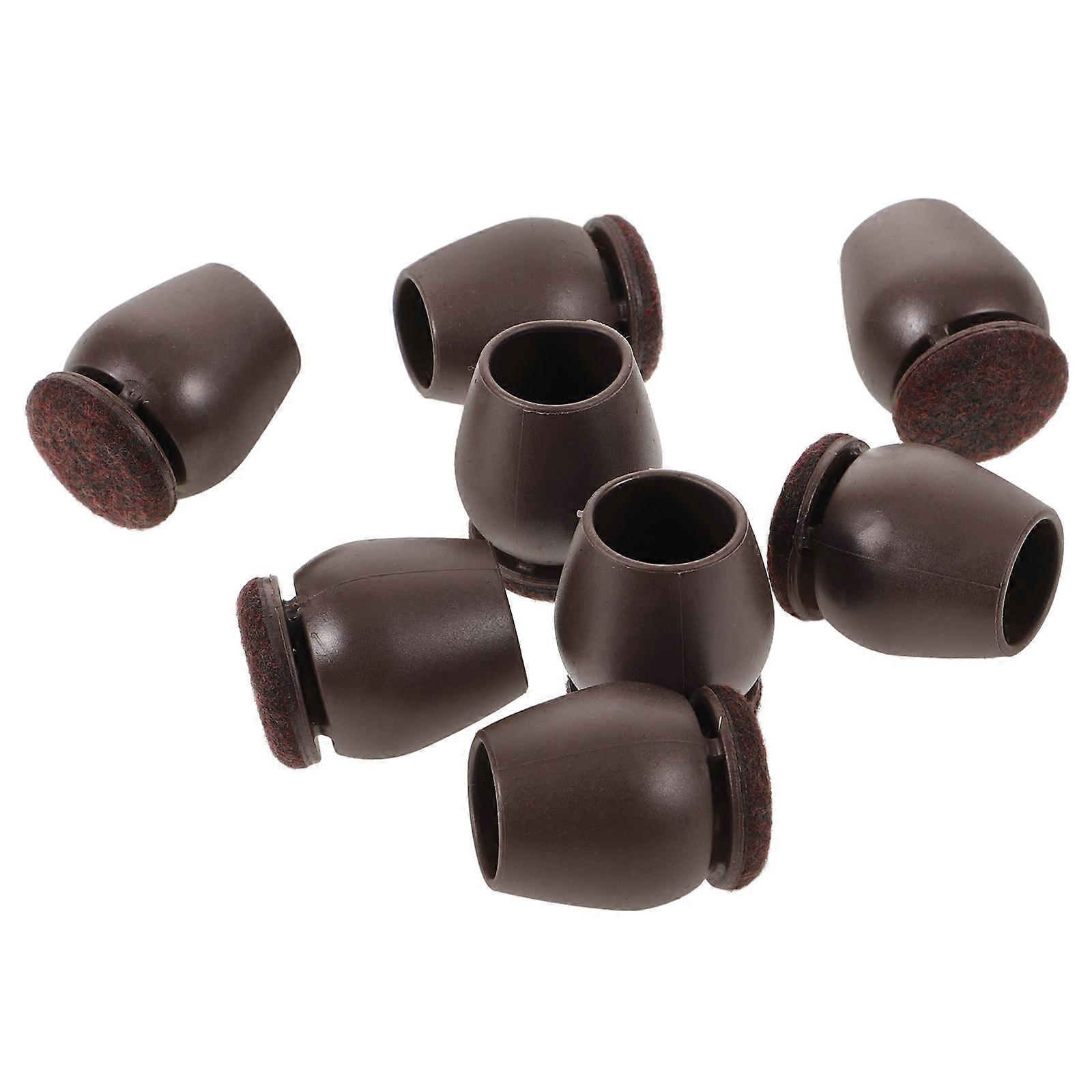 Coffee TPE Chair Leg Covers for Men Use 8 Pieces Mute Protective Desk Feet Covers Fits Various
